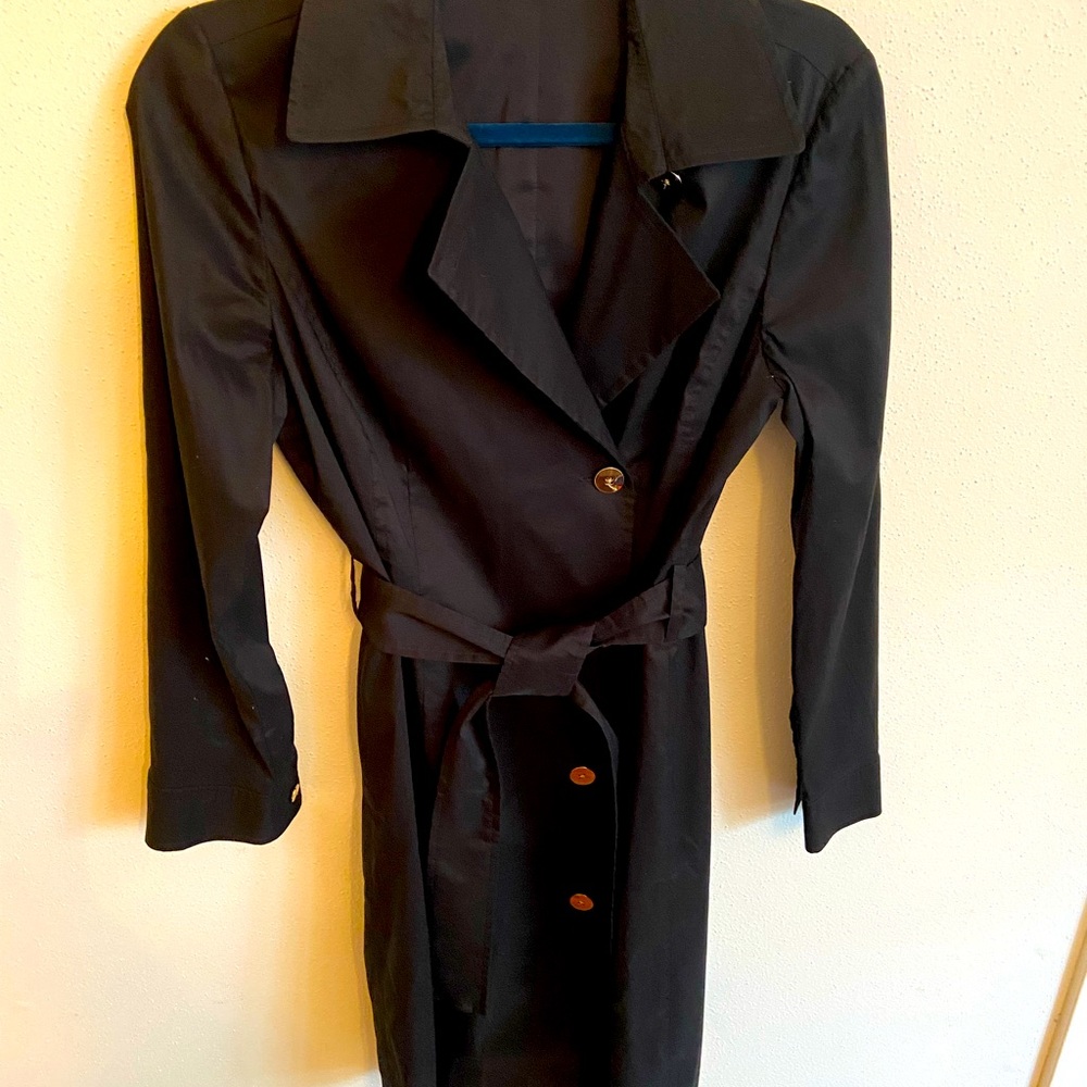 Ann Taylor size 8 black trench coat dress